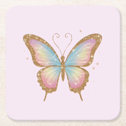 GEKLEURDE VLEUGELS KARTONNEN ONDERZETTERS (Voorkant)