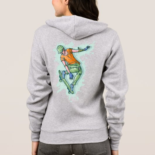 gekleurde vliegskater hoodie (Achterkant)