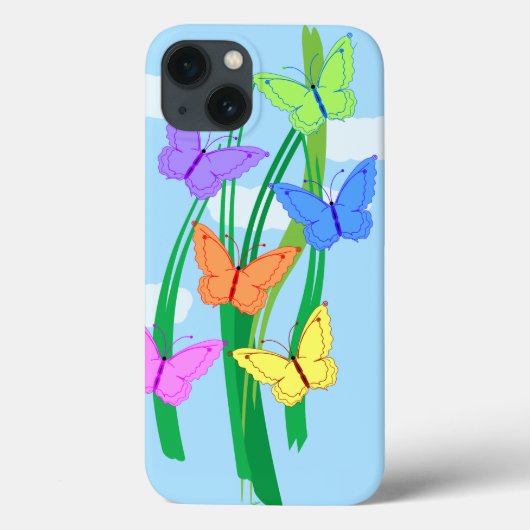 gekleurde vlinders en Sky Case-Mate iPhone Case (Achterkant)