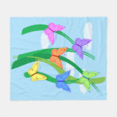 gekleurde vlinders en Sky Fleece Deken (Voorkant (Horizontaal))