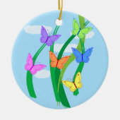 gekleurde vlinders en Sky Keramisch Ornament (Voorkant)