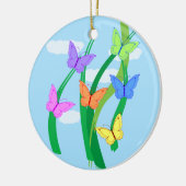 gekleurde vlinders en Sky Keramisch Ornament (Links)