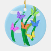 gekleurde vlinders en Sky Keramisch Ornament (Achterkant)