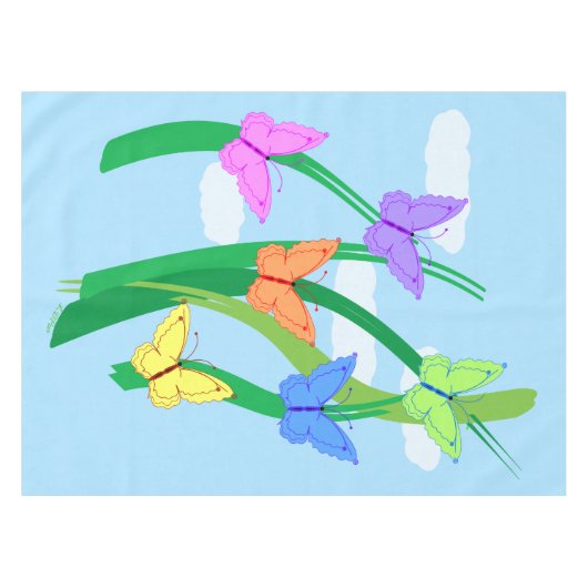 gekleurde vlinders en Sky Tafelkleed (Voorkant (Horizontaal))