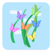 gekleurde vlinders en Sky