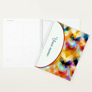 Gekleurde vlinders op maat planner