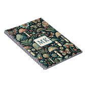 gekleurde vlinders, paddenstoelen en bladeren notitieboek (Rechterzijde)