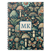 gekleurde vlinders, paddenstoelen en bladeren notitieboek (Voorkant)