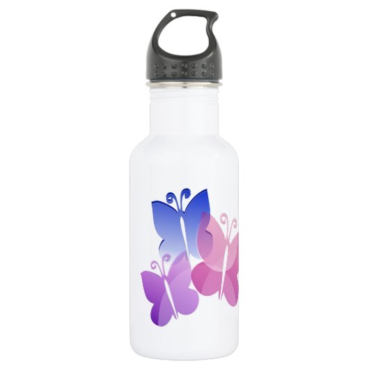 gekleurde vlinders waterfles  (Voorkant)