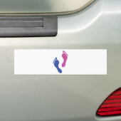 gekleurde voetafdrukken bumpersticker (Op auto)