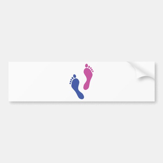 gekleurde voetafdrukken bumpersticker (Voorkant)