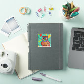 Gekleurde Volkskunst Abstractieve Uil Sticker (iPad Cover)