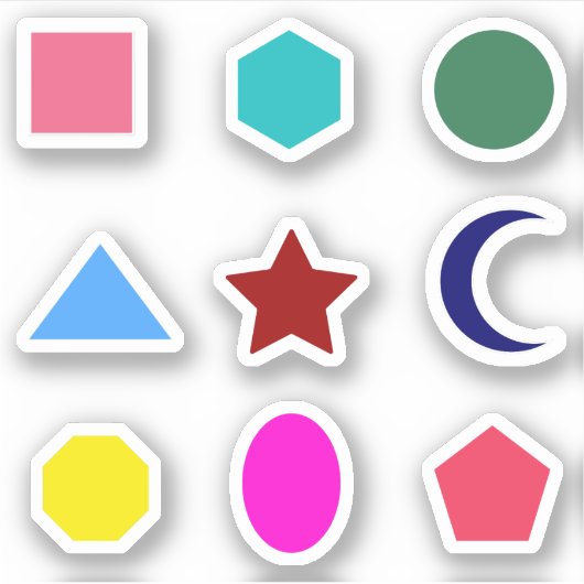 Gekleurde vorm Stickers (Voorkant)