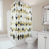 Gekleurde vormen, geometrisch abstract patroon douchegordijn (In situ)