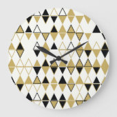 Gekleurde vormen, geometrisch abstract patroon grote klok (Voorkant)