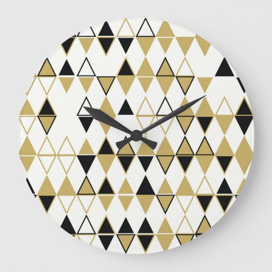 Gekleurde vormen, geometrisch abstract patroon grote klok (Voorkant)