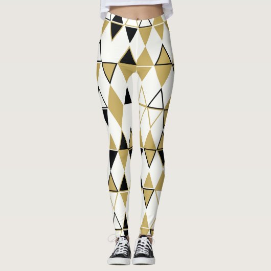 Gekleurde vormen, geometrisch abstract patroon leggings (Voorkant)