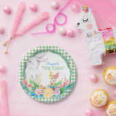 Gekleurde waterverf bloemenkrans eerste Pasen Papieren Bordje (Feest)