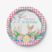 Gekleurde waterverf bloemenkrans Paasfeest Papieren Bordje (Voorkant)