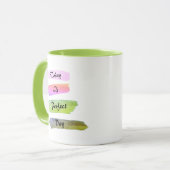 Gekleurde Waterverf Borstels Koffie Mok (Voorkant links)
