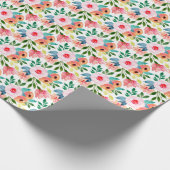  gekleurde Waterverf Floral Pattern Gift Cadeaupapier (Hoek)