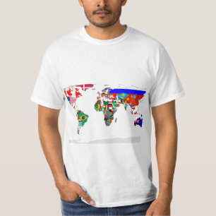 Gekleurde wereld t-shirt