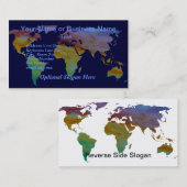 gekleurde Wereldkaart Visitekaartje (Voorkant / Achterkant)