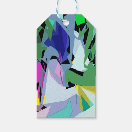 gekleurde wind cadeaulabel (Voorkant)