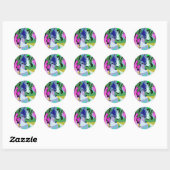 gekleurde wind ronde sticker (Vel)
