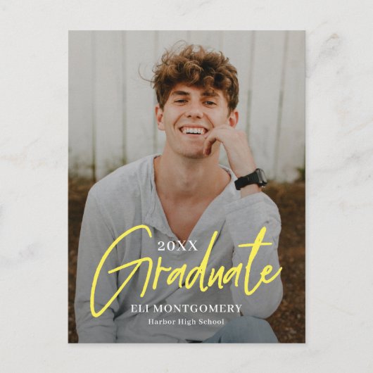 Gekleurde Woord Bewerkbare Kleur Afstudeerkaart Briefkaart (Voorkant)