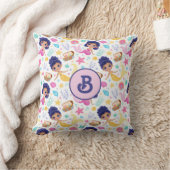 Gekleurde zeemeermin kussenhoes met monogram kussen (Deken)