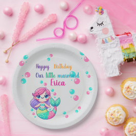 Gekleurde Zeemeermin Theme Paper Borden voor Verja Papieren Bordje