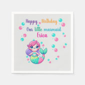 Gekleurde Zeemeermin Theme Papieren servetten voor (Voorkant)