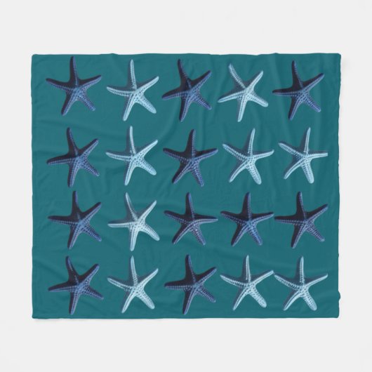 Gekleurde zeester fleece deken (Voorkant (Horizontaal))