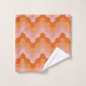 gekleurde ziggen (roze en oranje) bad handdoek (Wasdoekje)