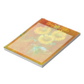 Gekleurde zonnebloemen notitieblok (Linkerzijde)