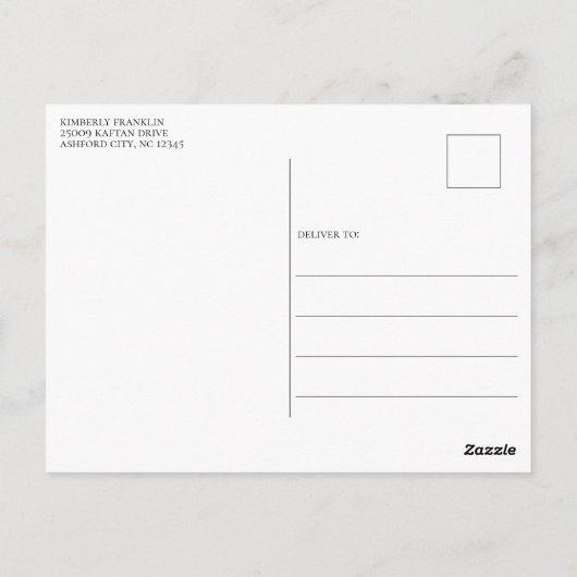 Geklonken foto-Lijst Afstuderen Dank u Briefkaart (Achterkant)