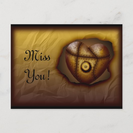 Geklonken hart, aanpasbaar briefkaart (Voorkant)