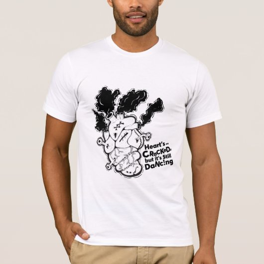 Geklonken hart t-shirt (Voorkant)