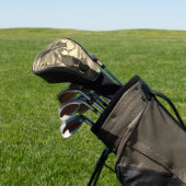 Geklonken vormen in bronzen kleur, glanzend licht golfheadcover (Insitu)