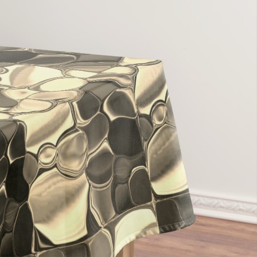 Geklonken vormen in bronzen kleur, glanzend licht  tafelkleed (Voorbeeld)