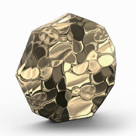 Geklonken vormen in bronzen kleur, helder goud, gl fotoblokken