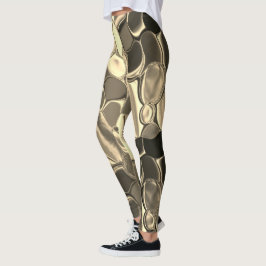 Geklonken vormen in bronzen kleur, helder goud, gl leggings