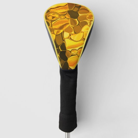 Geklonken vormen in gouden kleur, glanzend erg gou golfheadcover (Voorkant)