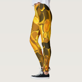 Geklonken vormen in gouden kleur, glanzend erg gou leggings
