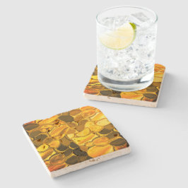 Geklonken vormen in gouden kleur, glanzend erg gou stenen onderzetter