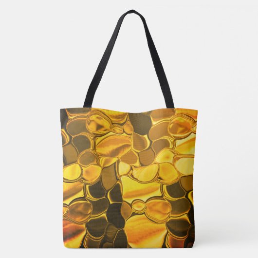 Geklonken vormen in gouden kleur, glanzend erg gou tote bag (Achterkant)
