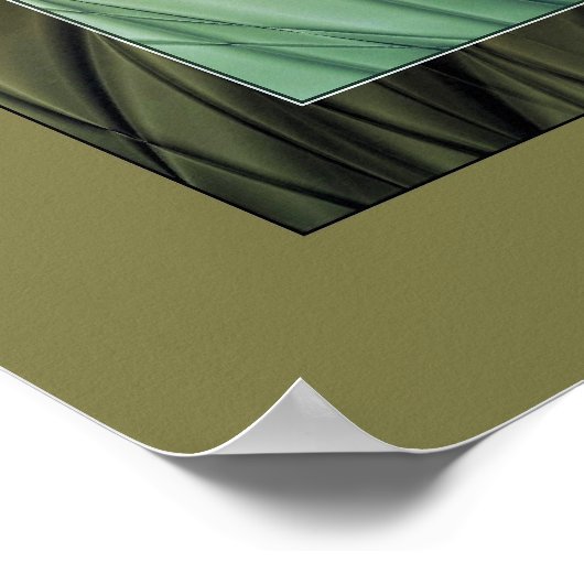 Gekloofd Satin Green Poster (Hoek)