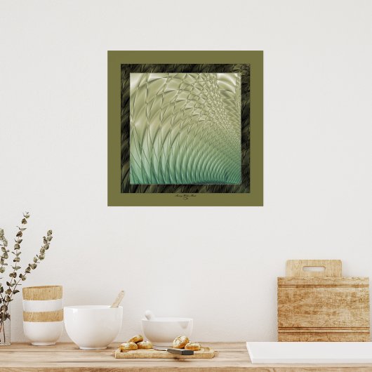 Gekloofd Satin Green Poster (Keuken)