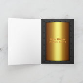 Gekloofd staal-lijst goud en chroom verjaardagsade kaart (Binnen)